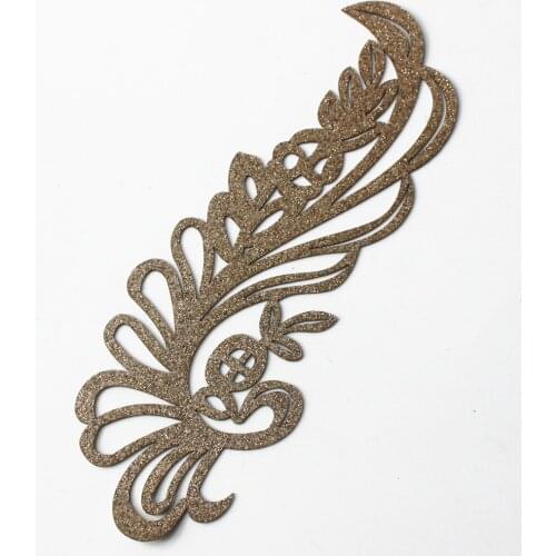 Glitter Gold Transfer Foil Printer Peacock Iron On Patches Stickers Decals Embellishment Sewing Accessories for DIY 20piece TH82