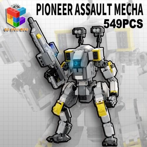 BuildMOC 549Pcs+ DIY STEM Titan Fall No.1 Mecha Model Small Particle Building Blocks Educational Toys Set For Kid Gifts