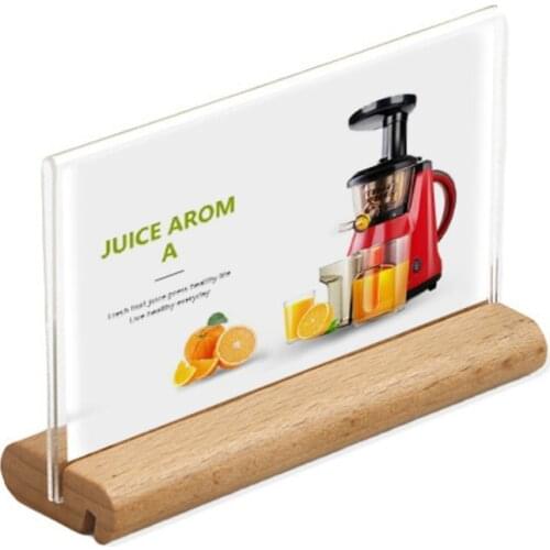 150x100mm Acrylic Sign Desktop Card Holder t Wooden Photo Frame