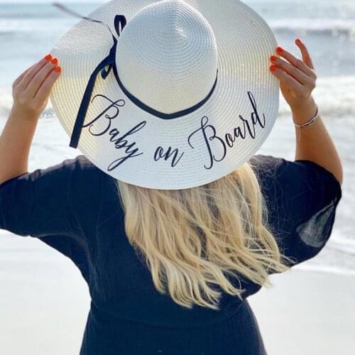 Baby on Board moon Pregnancy announcement new mom Mommy to be beach floppy hat baby shower Honeymoon gift present Photo props