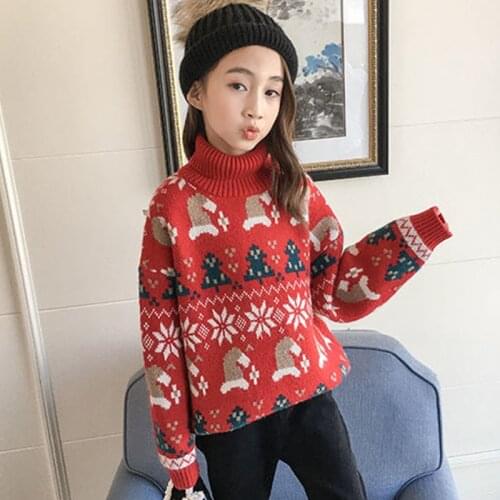 Kids Girl Sweater knitting Pullover Baby Winter Tops warm teenage boys Christmas Sweaters Autumn Boy Girl winter Sweater Pull