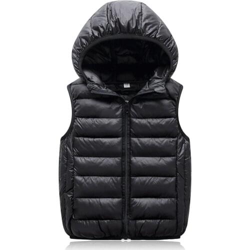 ZWF355 Hooded Child Waistcoat Children Outerwear Winter Coats Kids Clothes Warm Cotton Boys Girls Vest For Age 3-10 Years Old