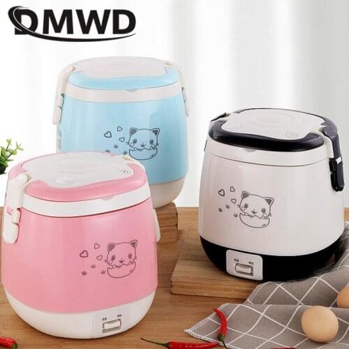 DMWD 1.5L ELectric Rice cooker Food Warmer Insulation Hot pot Noodles Boiler Steamer Non-stick Coating Removable washable liner