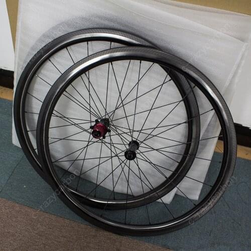 Free Coating Racing UD Glossy 50mm Road Bike Carbon Wheels 700C with AC3 Brake Track and Smooth Chosen 7187 Hubet Straight Pull