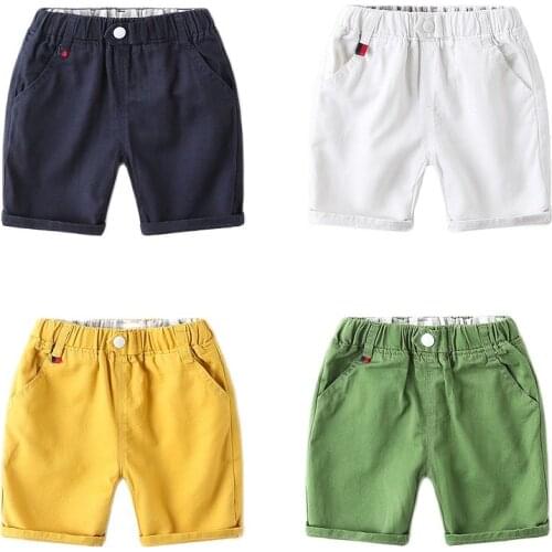 Boys Summer Clothes Cotton Shorts For Kids Pure Colors Casual Baby Boy Short Style Pants Elastic Soft Trousers Outwear 2021 New