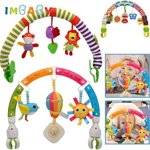 IMBABY Babys Stroller Car Clip Lathe Hanging Toys Bed Crib Rattles Seat Plush Stroller Mobile For Baby Cute Animals Bell 70% off
