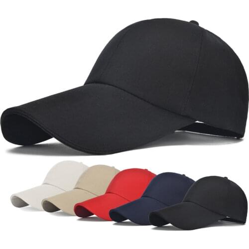 Curved 11cm Long Visor Hat Solid Color Baseball Cap Men Cap Outdoor Sun Hat Adjustable Sports Caps Golf Visor Hip Hop Fitted Cap