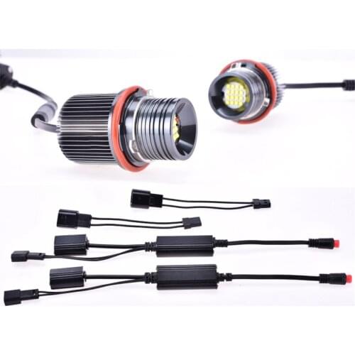 Set 160W High Power No Error White LED Angel Eyes Halo Ring Daytime Marker Light Bulbs For BMW E39 E53 E60 E61 E63 E64 E65 M5 X3