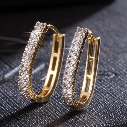 Fashion Shiny Zircon Hoop Earrings for Women Brincos Huggie Earring Zirconia Argola Boucle D'oreille Jewelry