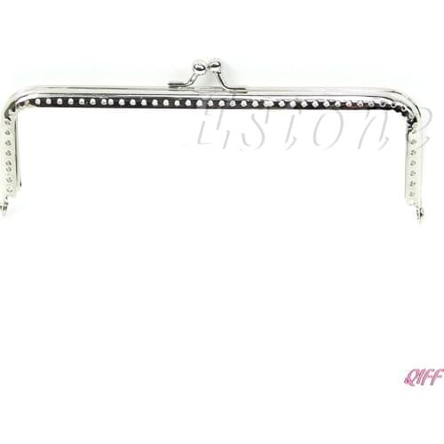 New Silver Handle Sewing Purse Handbag Coins Bags Metal Kiss Clasp Frame 15cm