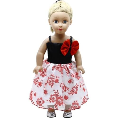 18 inch 45cm Doll clothes American doll accessories fashion Pink bow dress jacket girl gift
