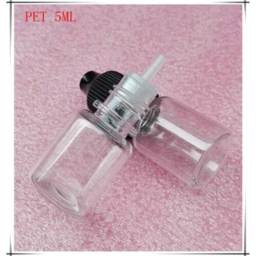 PET 5ml liquid bottle long thin nozzle clear bottle childproof cap 1500 pcs/lot free shipping