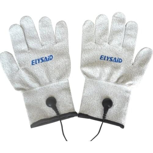 1Pair Conductive Breathable Silver Fiber TENS Massage Electrode Gloves Physiotherapy Electrotherapy For Hand Pain Relief