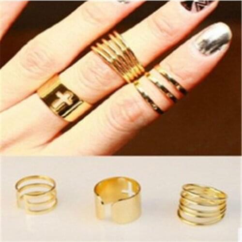 R216 New! 3Pcs/Set Fashion Top Of Finger Over The Midi Tip Finger Above The Knuckle Open Ring