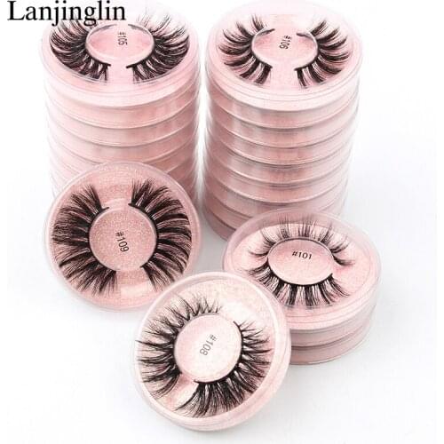 Fluffy 3D Mink Lashes Short Messy Wispy Natural Eyelashes 10mm-15mm Hand made Mink Eyelashes Makeup False Lashes 1pair Mink Lash
