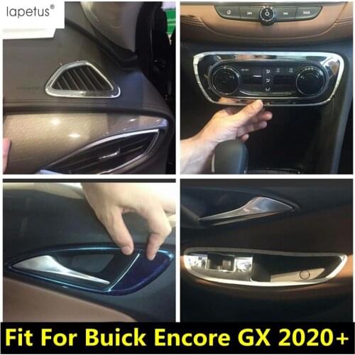 Lapetus Stainless Steel Shift Gear / Handle Bowl / Window Lift Button / AC Vent Outlet Cover Trim For Buick Encore GX 2020 2021