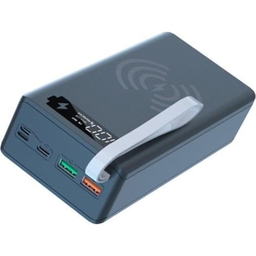 Detachable QC3.0 PD LCD Display DIY 14x18650 Battery Case Power Bank Shell 5W/10W Wireless Charging Box without Battery