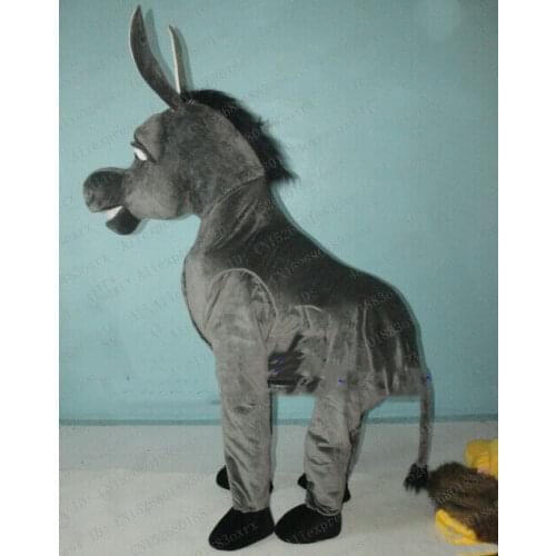 Gray Donkey Mascot Costume Set Role-playing Party Game Dress Suit Costume Ad