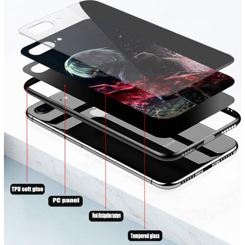Tokyo Ghoul Trendy Anime Kaneki Ken Clear Phone Case Glass For iPhone 12 Pro Max Mini 11 Pro XR XS MAX 8 X 7 6S 6 Plus SE case