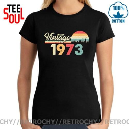 Camiseta Vintage 1973 Limited Edition T shirt Women Made in 1973 T-shirt Retro Born in 1973 Tee shirt 70s Clothing