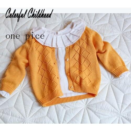 New version girl knitted cardigan infant air conditioning sweater all cotton baby cardigan bebe vestidos toddler kid autumn tops