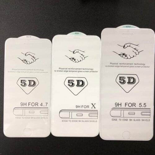 5D Tempered Glass For Apple iPhone X XS XR 6s 7 8 plus Transparent Screen Protector For iPhone XS MAX Protection Glass Film