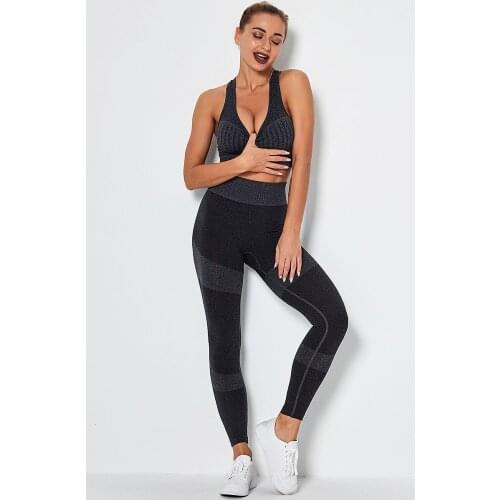 2PCS Energy Seamless Yoga Suit Womens Gym Fitness Suit High Waist Tight Pants Bra Top Yoga Suit Running Trouser Top Trouser