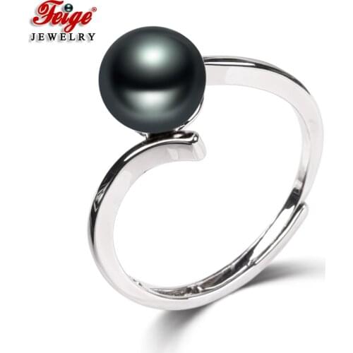 New Design 3 Colors Natural Freshwater Pearl Ring for Womens Gift Fashion Jeweler Adjustable Rings Wholesale FEIGE