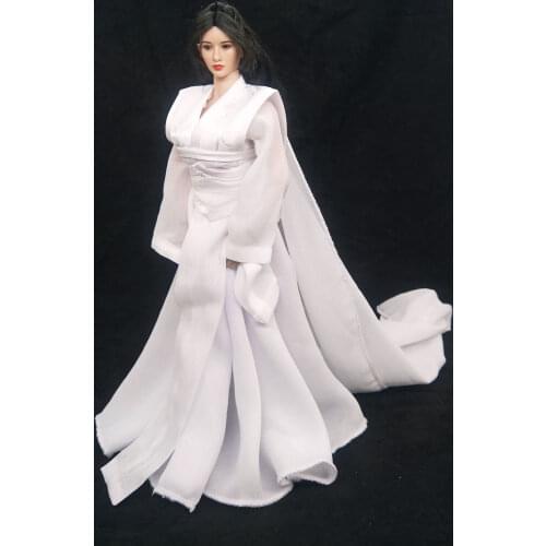 1/6 Scale White Long Ancient Dress Models for 12''Figures Bodies DIY