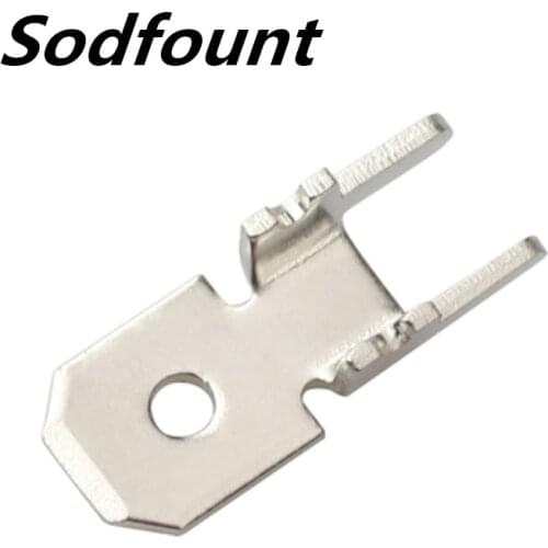 100pcs 6.3 Inserts Plug Spring Terminal PCB Solder lug type thickness 0.8 two legs,250 H type PCB welding sheet