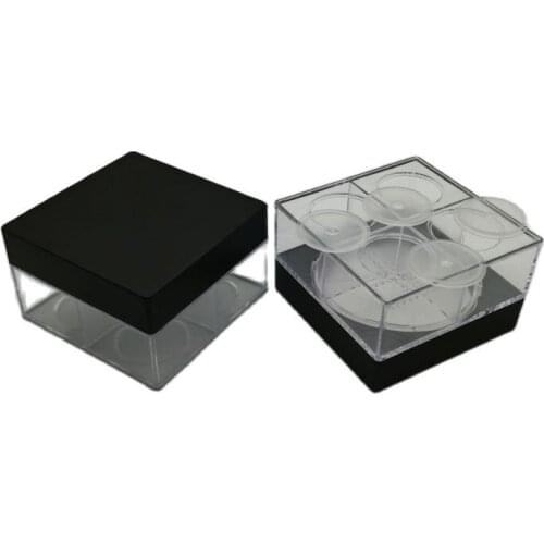 12G 20pcs/lot Plastic 4 grids Cosmetic Loose Powder Container DIY Makeup Powder Refillable Box, Square Loose Powder Case