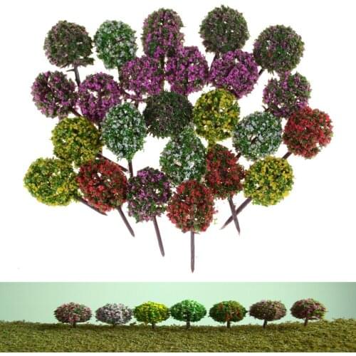 5pcs/lot Plastic Miniature Flower Tree Plants Fairy Garden Decoration Dollhouse Craft Model Color Random
