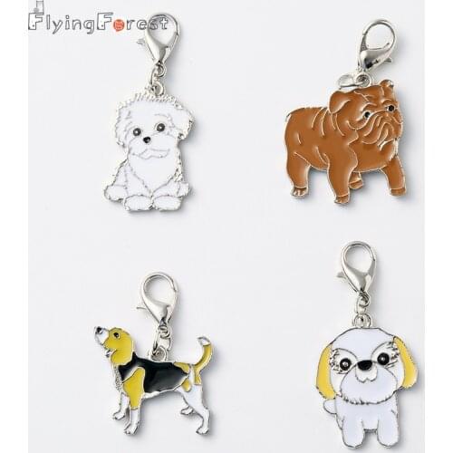 5PCS/LOT Cute Pet Dog Purse Charms Pet dachshunds Chow Chow Sharpei pug Bag Charms Accessories for Zipper Bags lucky Pendant