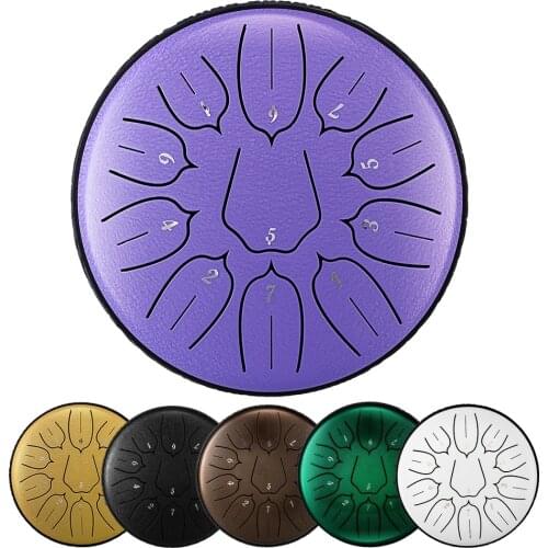 6 Inch 11 tones Steel Tongue Drum Kits With Drumstick Finger Cots Drum Bag Drumstick Stand Instruments Accessories