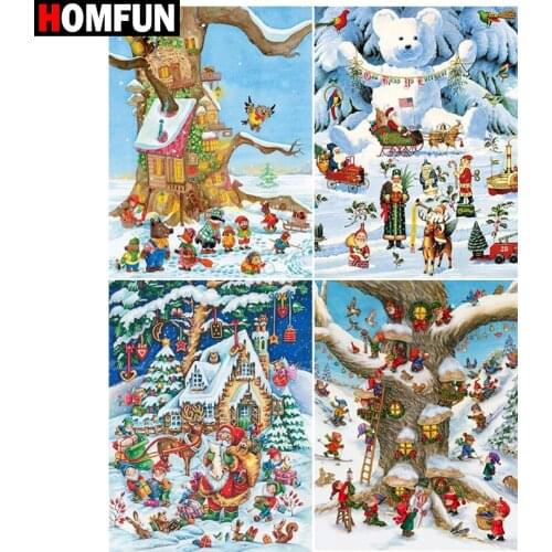 HOMFUN Diamond painting "Gift christmas tree" Full Square/Round Drill Wall Decor Inlaid Resin Embroidery Craft Cross stitch