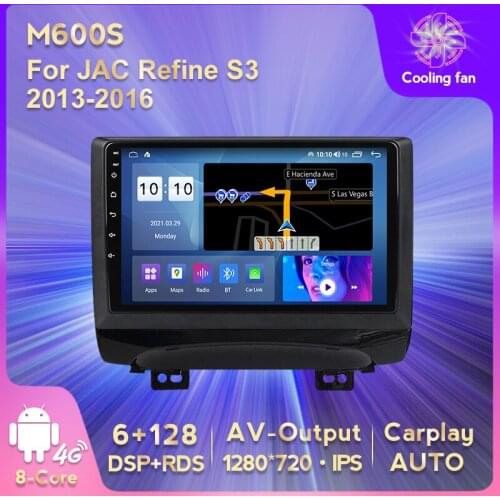 Android 11 Car Audio 6G+128G Car GPS Radio Multimedia 1280*720 2DIN RDS DSP IPS 5GHz WI-FI For JAC Refine S3 2013-2016 NO DVD