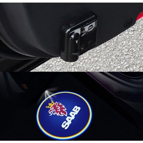 2pcs Car styling Wireless Laser Projector LED Door Welcome Light Ghost Shadow Light For Saab 9-3 9-5 900 9000 93 95 Accessories