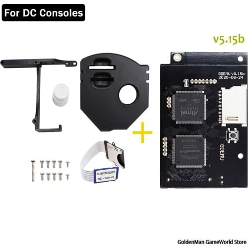 Bitfunx DC V5.15b GDEMU Optical Drive Simulation Board for DreamCast and White/Black Remote SD Card Mount Kit for GDEMU