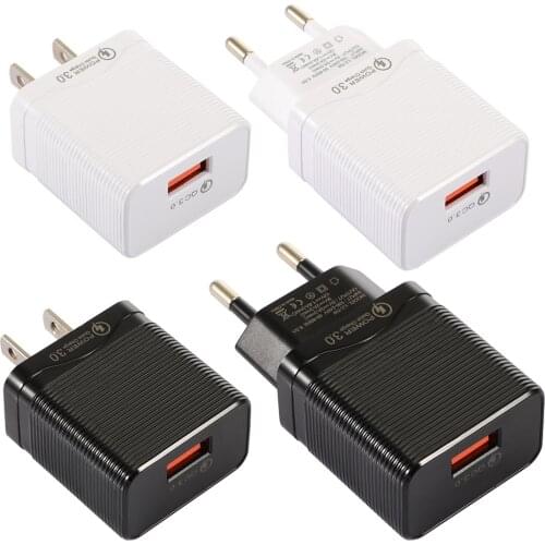 4 USB Ports Fast Charger 18W QC3.0 Fast Charging Mobile Phone Charger USB Charger Power Adapter USB Wall Charger US/EU Plug