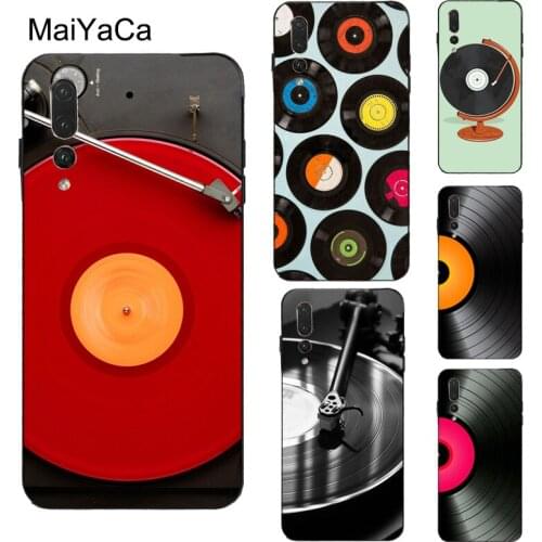 MaiYaCa Black Vinyl Record Player Case For Huawei Honor 20 7A Pro 10i 8X 9X 9 10 Lite 7C 8A 8C 8S Y9 Y6 Y7 2019 Nova 5T