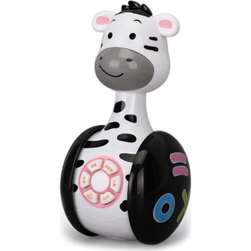 D7WF 1Pc Sliding Tumbler Multifunctional Puzzle Rattle Toy with Childhood Songs and Dazzling Lights for Toddlers Education