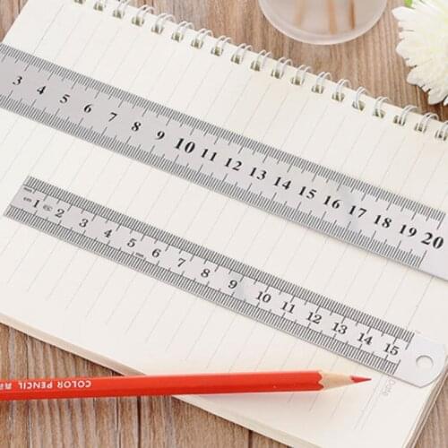 15/20/30cm Metal Ruler Metric Ruler Double Sided Measuring Tool Stainless Steel Precision Office Stationery Sewing Accessories