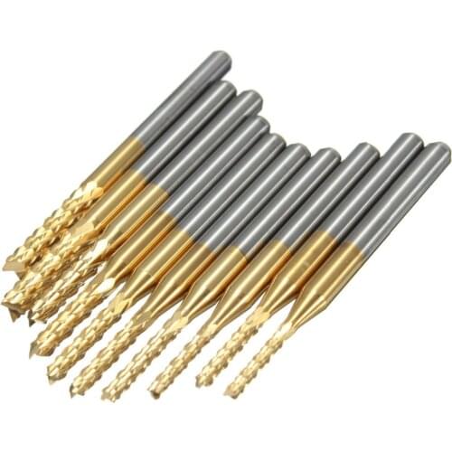 Fresas Para Madera Para Madera Mdf Cutter 2 Sets/lot _ 10pcs 1.5mm-3.175mm Carbide End Mill Engraving Bits For Cnc Rotary Burrs