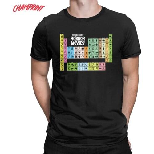 Mens Periodic Table Of Horror Movies T Shirts Cotton Clothing Amazing Short Sleeve Crewneck Tee Shirt 6XL T-Shirt