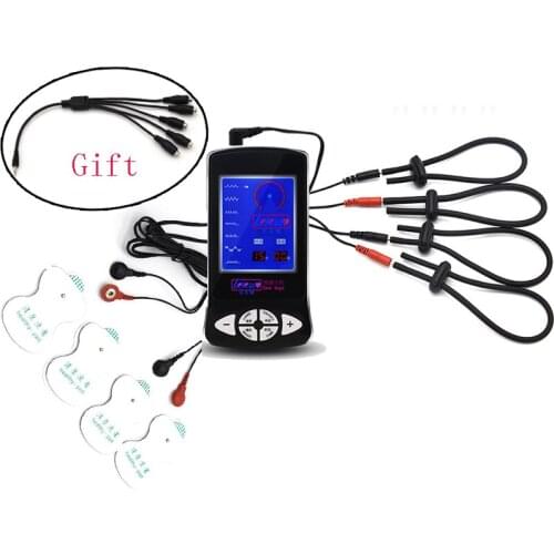 Electric Shock Body 4 Pads Multiple Stimulation 4 PCS Penis Ring Electric Shock Cocking Ring Massage Medical Themed Sex For Man