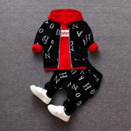 Baby Boys Clothing Sets Spring Autumn Newborn Fashion Cotton Coats+tops+pants 3pcs Tracksuits for Bebe Boys Toddler casual sets