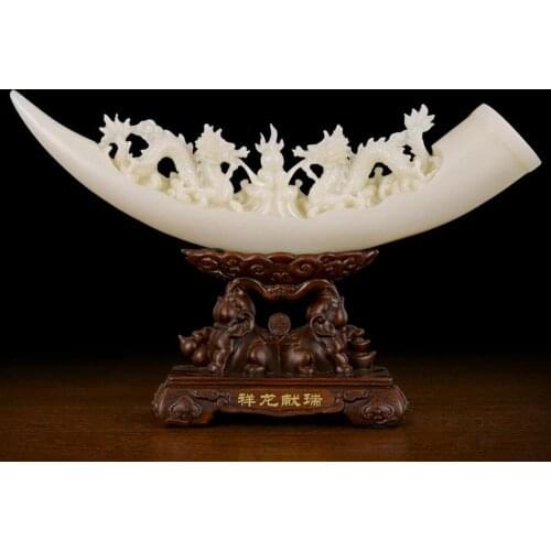 Creative carving ivory decoration office wine cabinet study decorative art Sculpture statue carving Home Decoration
