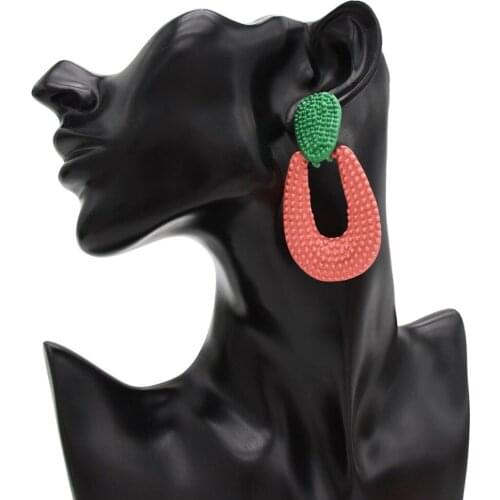 Exaggerated 2 Colors New Design Particles Earrings European Simple Enamel Polishing Drop Earrings Women Engagement Dangle Aretes