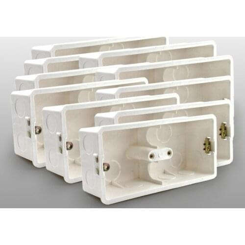 Refractories Material New Wall Mounting Box Internal Cassette White Back Box PVC 170*80*50mm Standard for 2 X 86 Switch Socket