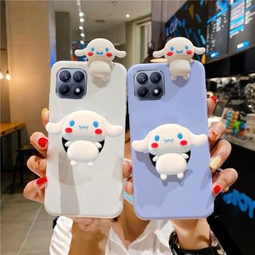 Cute Cartoon Dog Holder Stand Soft Case For Huawei P Smart 2019 2020 2021 Y9S P40 Lite E P20 P30 Mate 20 30 40 Pro Nova 3i 3
